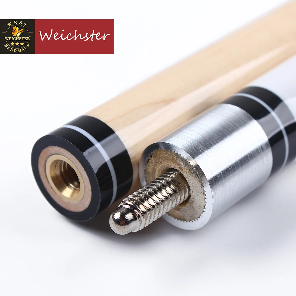Weichster Billiard pool cue stick 1/2 maple wood shaft 58" 13mm screw on tip billiard shaft billiard bridge stick billiard cue tip