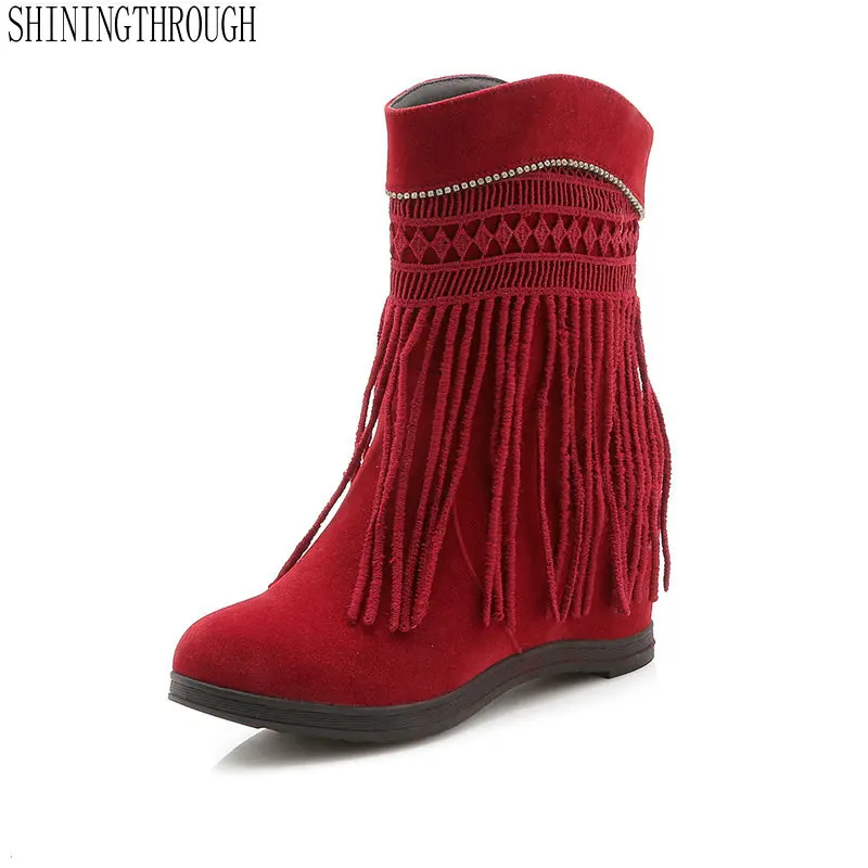 

2019 new women erogenous bardian snow boots round toe 8cm high heel women shoes to keep warm in winter casual party shoes