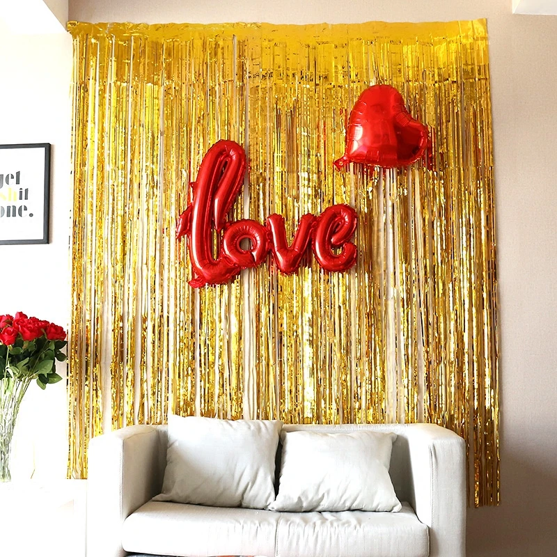 1Mx2M-shimmering-Gold-Silver-Metallic-Tinsel-Curtain-Foil-Room-Shiny-Pub-party-Stage-wedding-decoration-backdrop