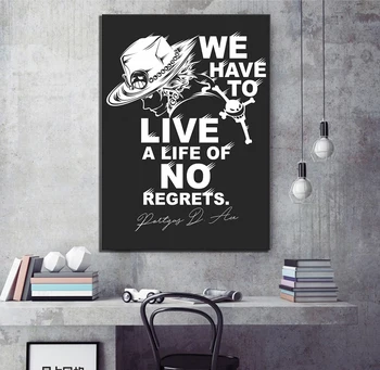 

1 Piece INS Style Home Decoration Paintings ONE PIECE Portgas D Ace Anime Poster Cartoon Wall Picture for Bedroom Wall Decor