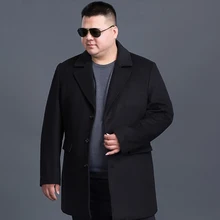 

Wool Blend 7xl 8XL Men Fashion black Jackets Men Slim Fits Coats Business Mens Long Winter Windproof Outwears mens jackets coat