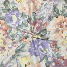 Хлопок саржа элегантные большие фиолетовые коричневые цветы розы цветочные ткани для комплект кровати «сделай сам» одежда платье лоскутное Декор ручной работы