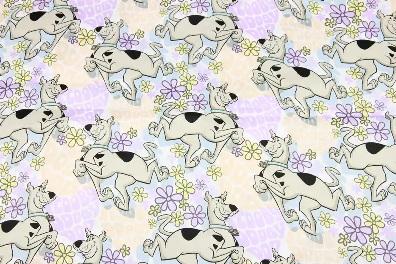 Cotton Cartoon Dog Scooby Doo Pattern Width 140cm Diy Fabric