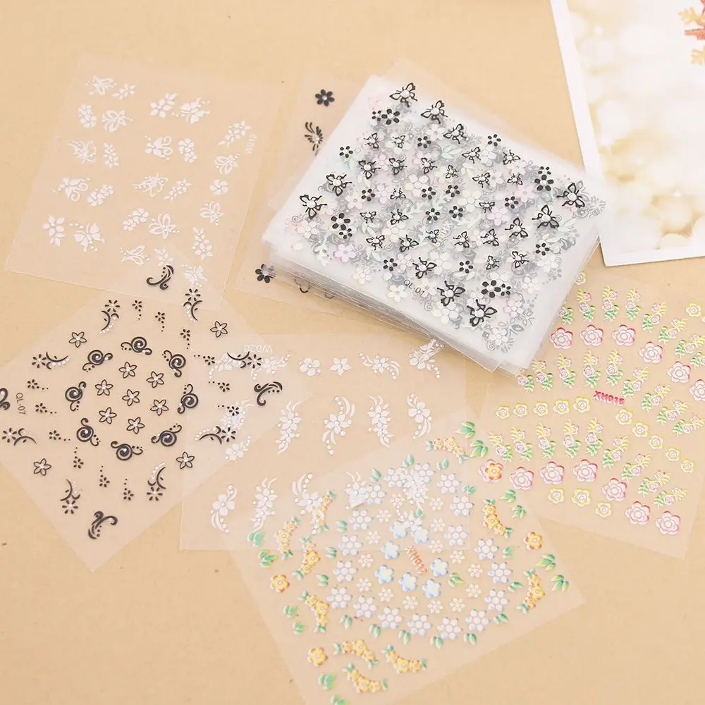 

50 Sheets MIX Finger Toe Nail Art Decoration Flower Sticker Decal DIY New