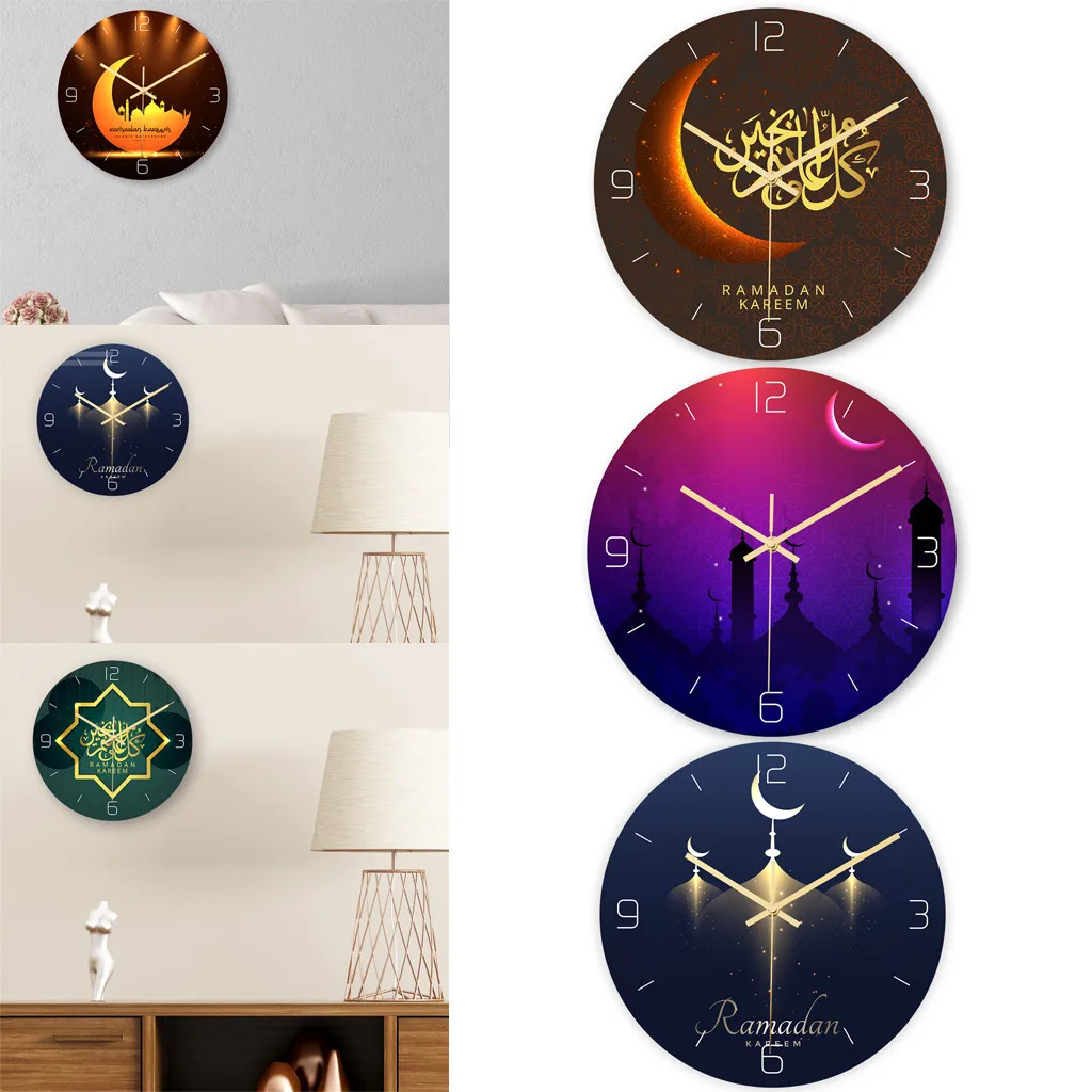 

2019 New High Quality Frameless 3D Digital Wall Clock Decal Sticker Muslim Ramadan Mubarak Home Decor Wall Watch reloj de pared