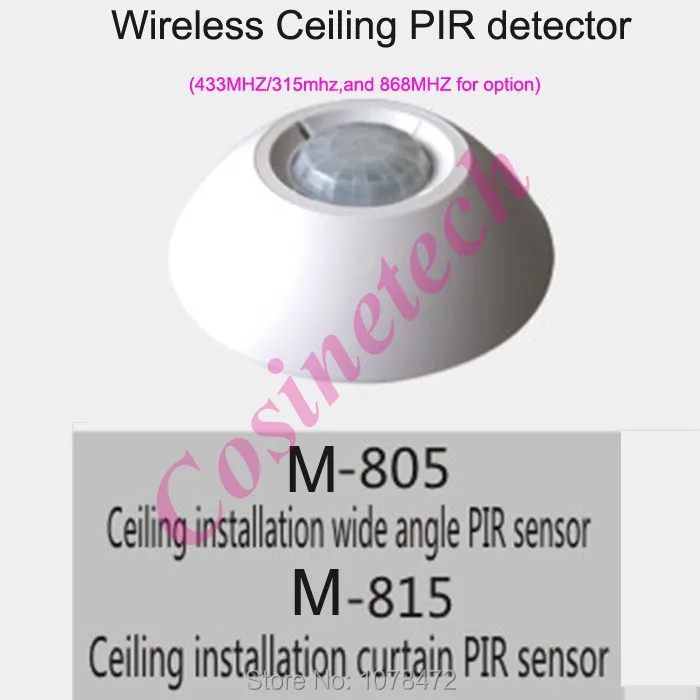 

868MHZ PIR sensor Wireless 360 Degree Ceiling PIR Detector, 433MHZ infrared Motion Sensor for Home PSTN,WIFI GSM Alarm System