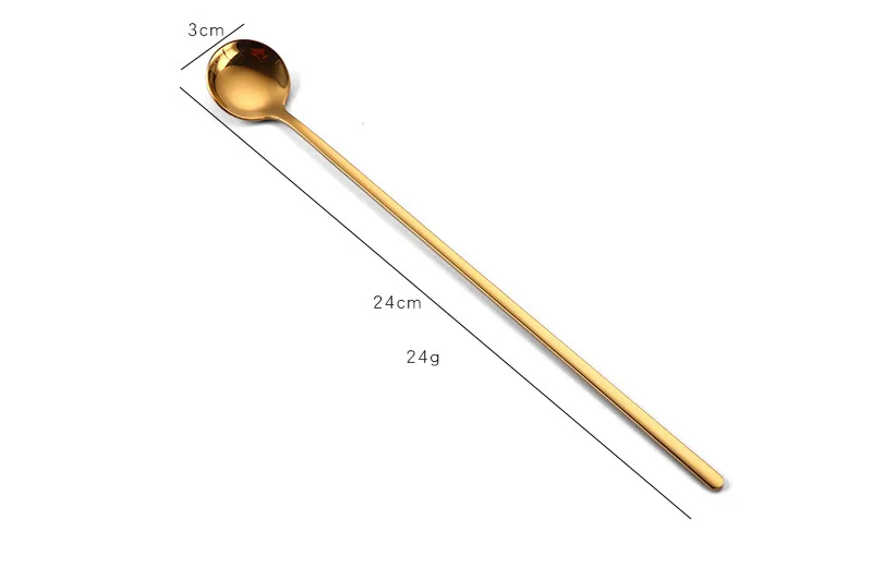 Ложка с длинной ручкой 304 из нержавеющей стали материал ложка-мешалка 7 цветов чай со льдом кофе ложка для молочного коктейля зеркальное отражение