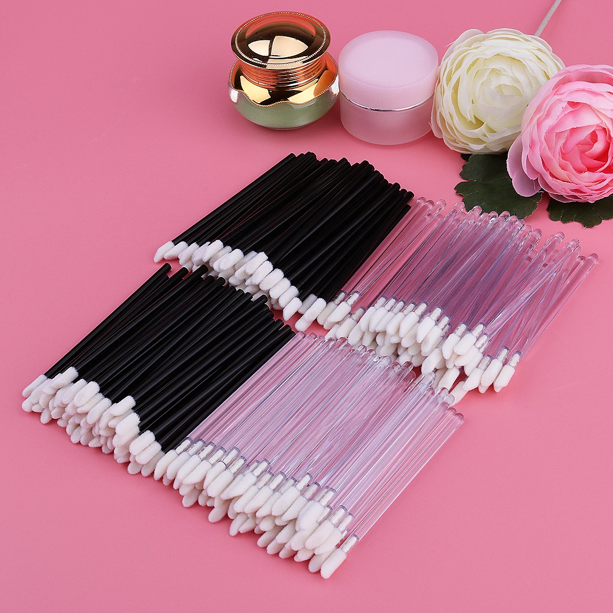 RUIMIO 200pcs Disposable Lip Brushes Lipstick Gloss Wands Applicator