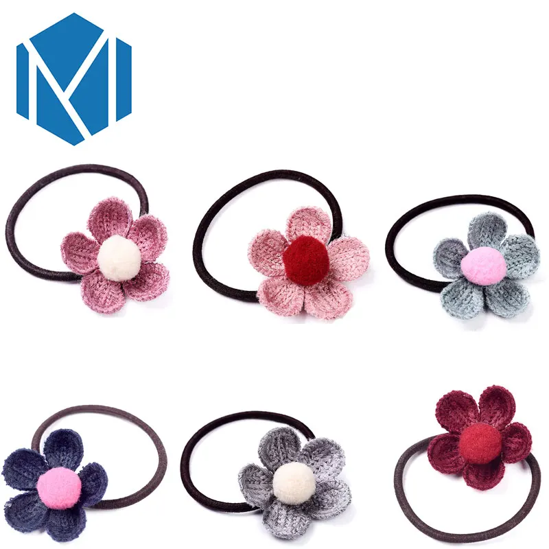 M MISM New Lovely Knitted Flower Hair Elastic Bands Cute Hair