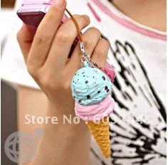 20 штук смешанные милые мягкие Icecream украшения в виде пищи ремешки для мобильных телефонов модные мягкие сумки телефон кулон Рождественский подарок