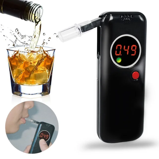Alcohol Tester with 6pcs Mouthpieces LCD Display Digital Professional