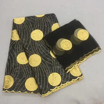 

African Bazin Riche Getzner Lace Fabric 2019 New arrival jacquard embroidery Black bazin riche for women dress 7yards B153