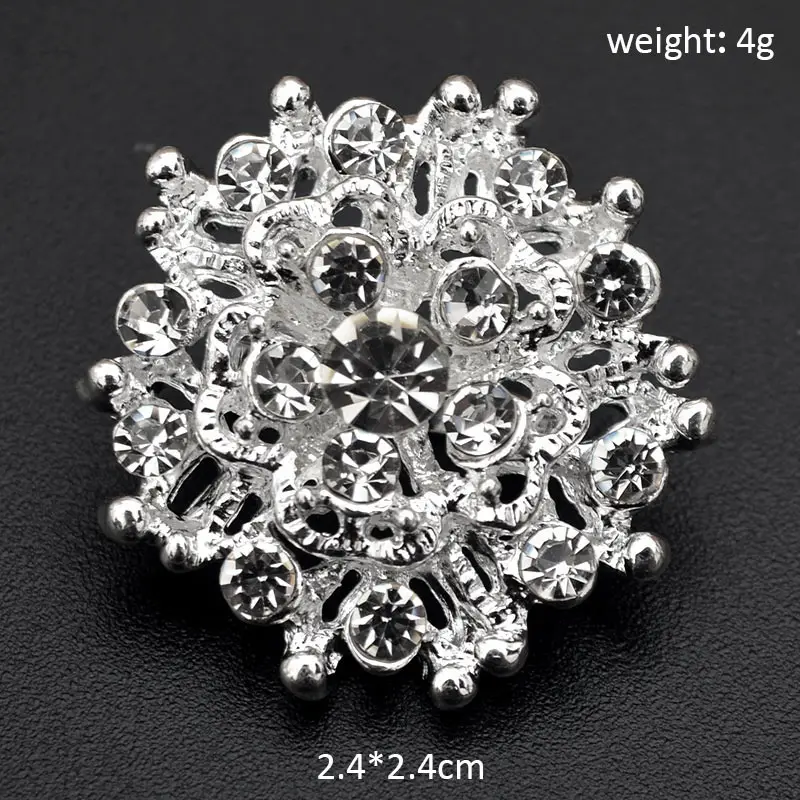 

Brooch Pin Vintage Crystal Silver Colour Flowers Brooch Pin Badge DIY Rhinestone Accessories Party Bouquet Wedding