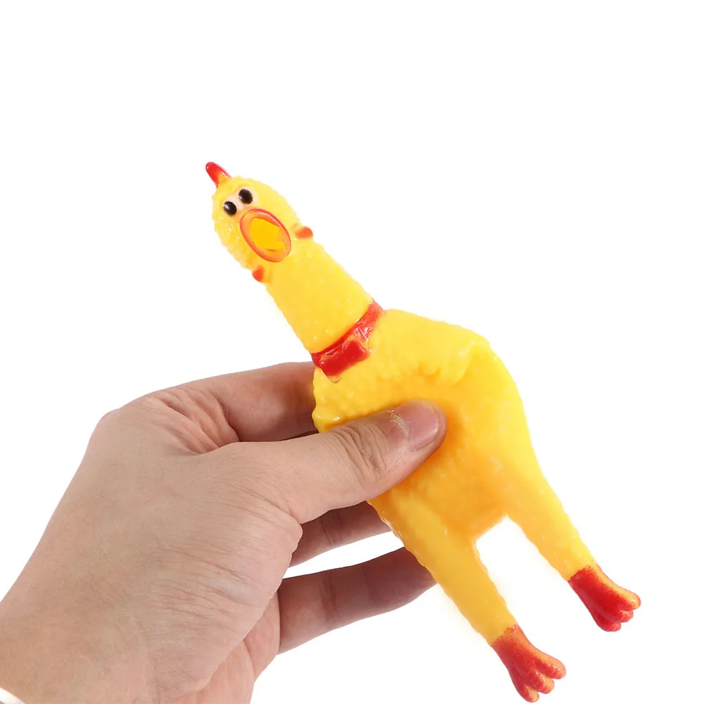 Creative Rubber Yellow Screaming Chicken Squeeze Sound Toy Pets Dog Toy