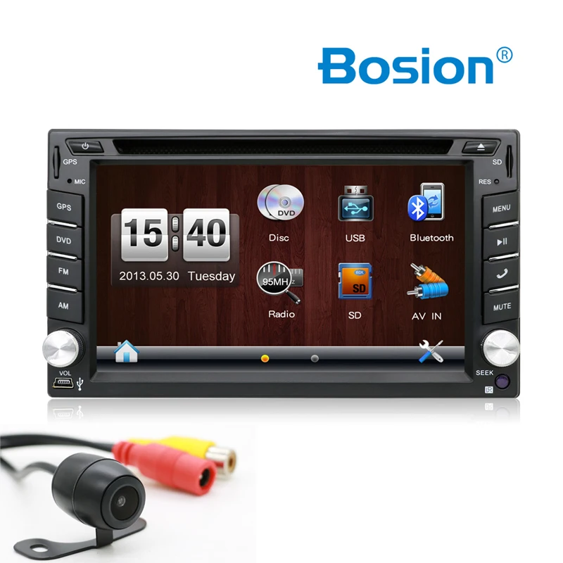 Камера заднего вида 6 2 &quot2 Din Автомобильный gps навигатор стерео dvd плеер Bluetooth iPod