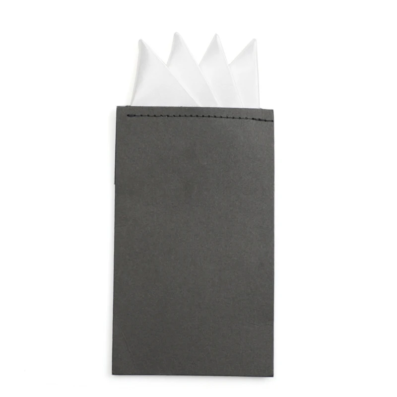 Мужской предварительно складной карманный квадратный сплошной носовой платок 24 цвета Формальное свадебное вечернее деловое полотенце для сундуков черный белый - Цвет: 6