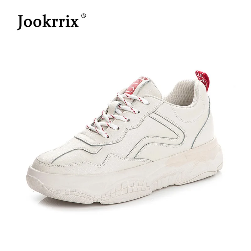 

White Shoes Women Casual Sneakers Beige Platfrom zapatillas mujer Spring New chaussures femme Genuine Leather Ladies footware