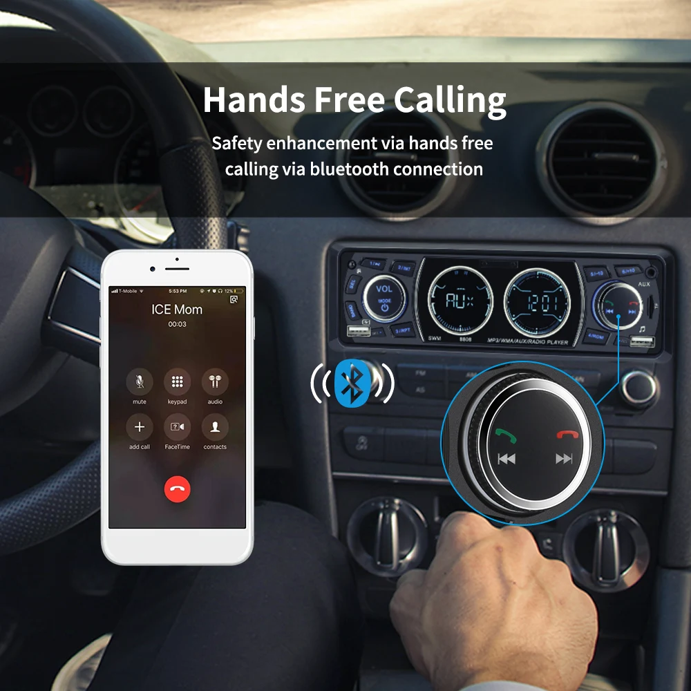 Excelvan 8808 1 Din автомагнитолы 4 дюйма автомобильный стерео MP3 музыкальный плеер