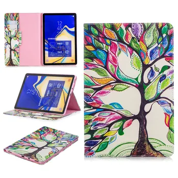 

Flip Cover Stand For Samsung Galaxy Tab S4 2018 10.5 T830 SM-T835 Tablet Case Leather Wallet Coloured drawing Panda elephant