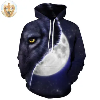 

Golden Eyeball By KhaliaArt Wolf 3D Print Mens Pullover Sweatshirt Casual Hoodies Men Tracksuit Brand Pullover Hoody DropShip