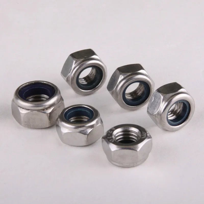 20PCS Special 304 Stainless Steel Nylon Locknuts / Self locking Nut
