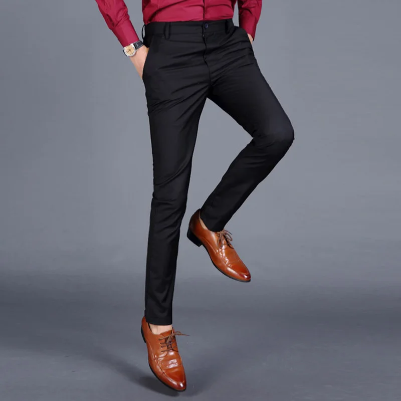 2018 Fashion New Mens Business Formal Suit Pants Slim Fit Design Pants ...