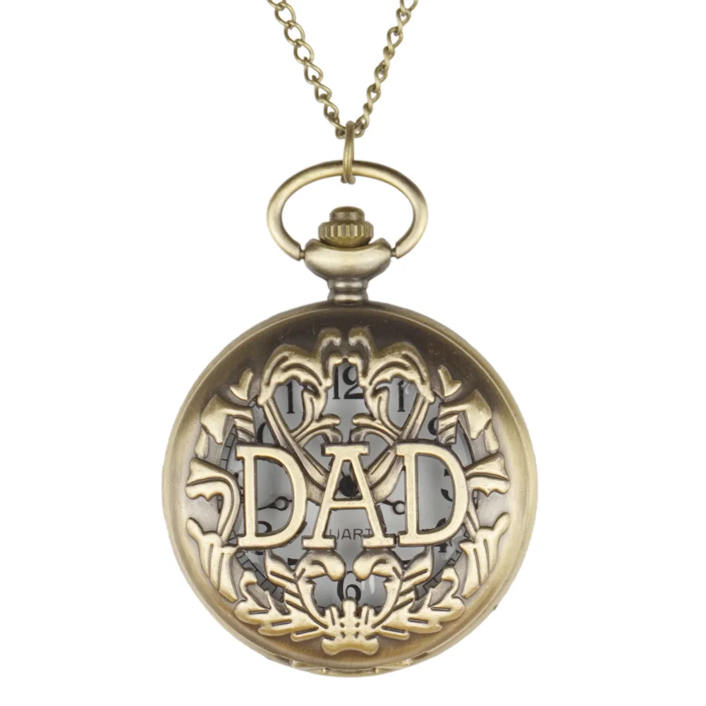 Antique Engraved Dad Watches Quartz Pocket Watches FOB Hollow Fashion
