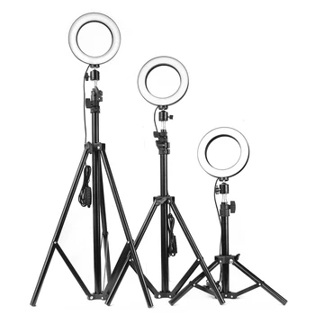 

16cm/26cm/30cm Ring Light with tripod LED Lamp Beads 3-color Adjustable Photography Video Light For Makeup photo Live