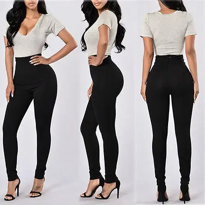 

Summer Womens Leggings Clothes Solid Seamless Skinny High Waist Pants Black Stretch Women clothing