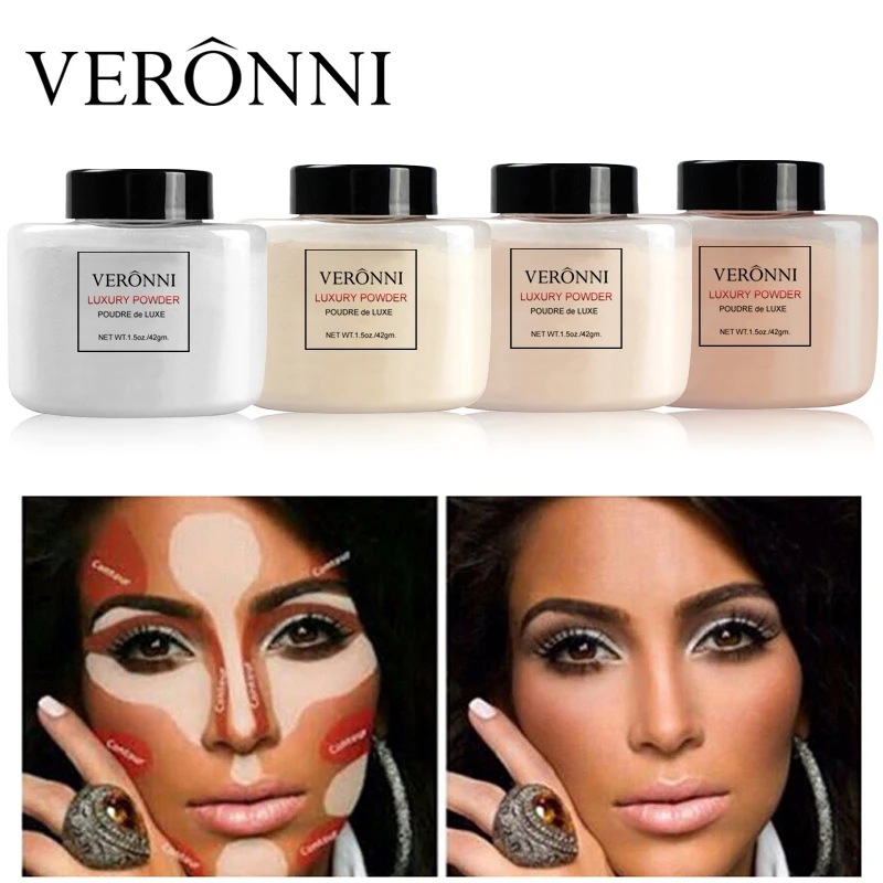 

VERONNI 42g Luxury Powder Setting Foundation 4 Colors Banana powder Loose Translucent Makeup all for Baking Face powder