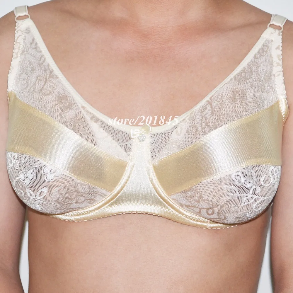 

800g Artificial Breast Prosthesis Dressing Mastectomy Breast Camouflage Not Allergic+ 1 Pc Of Silk Skin-Color Bra Bust 90 Code
