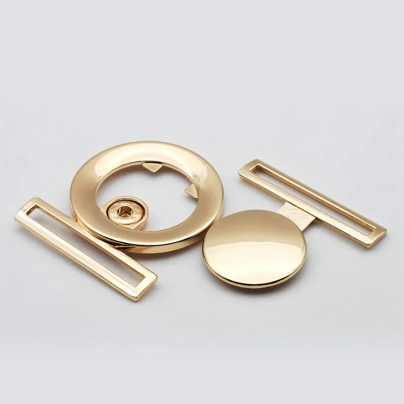 

2 Pairs/lot Zinc Alloy Plating Metal Belt Buckles Combined Fasten Buttons for Woman Overcoat Down Jacket Diy Sewing Materials