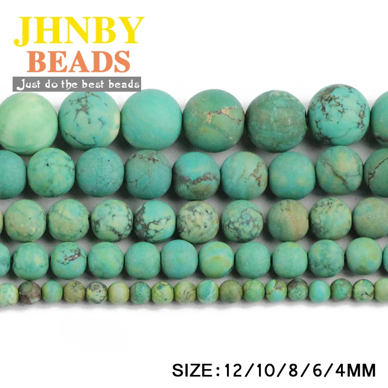 Круглые бусины JHNBY матовые из натурального камня 4/6/8/10/12 мм|stone round|accessories diyloose beads |