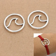 Kjjeel античный посеребренный волнистый Шарм соединитель для изготовления ювелирных изделий пляжный браслет аксессуары ручной работы DIY 20 мм 10 шт