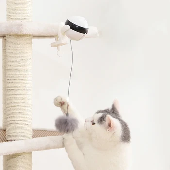 

Funny Pet Cat Toys Teaser Toy Lifting Ball Electric Flutter Rotating Lifting Hairball Interactive Cat Play Training Tool