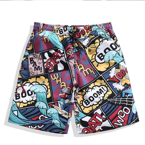 Calças de Praia Shorts para Homem Homens Praia Shorts Surfaster Impressão Rápida Solta Casais Homem Grande Tamanho Natação Surf
