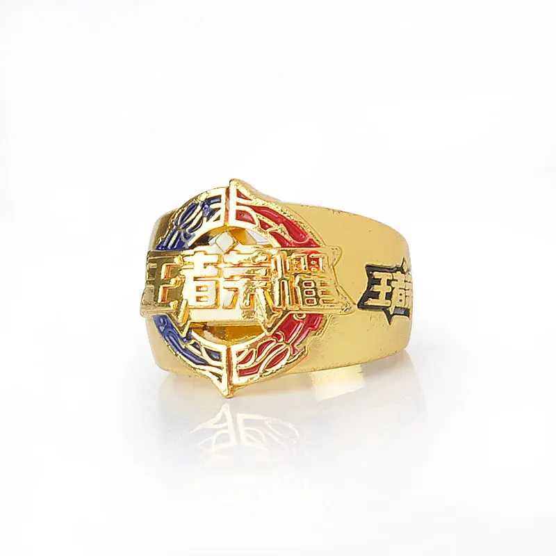 Best Crazy Feng New Trendy Stainless Steel Gold Color Punk Men Ring Hot Game Logo King Glory Casted Ring Wholesale