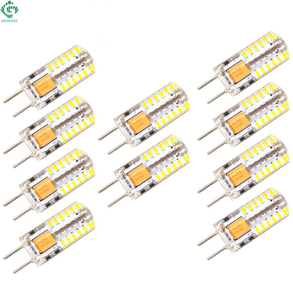 gy6.35 привел колба 3W bombillas 48 SMD 3014 силикон кристалл место легких 12в AC / DC кукуруза машину кампер люстры хрустальные люстры