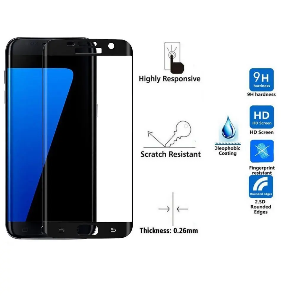 Suntaiho Full 3D Curved Tempered Glass Film For Samsung Galaxy S7 S7 Edge 9H Front Protective Screen Protector Full Coverage Suntaiho Full 3D Curved Tempered Glass Film For Samsung Galaxy S7 S7 Edge 9H Front Protective Screen Protector Full Coverage