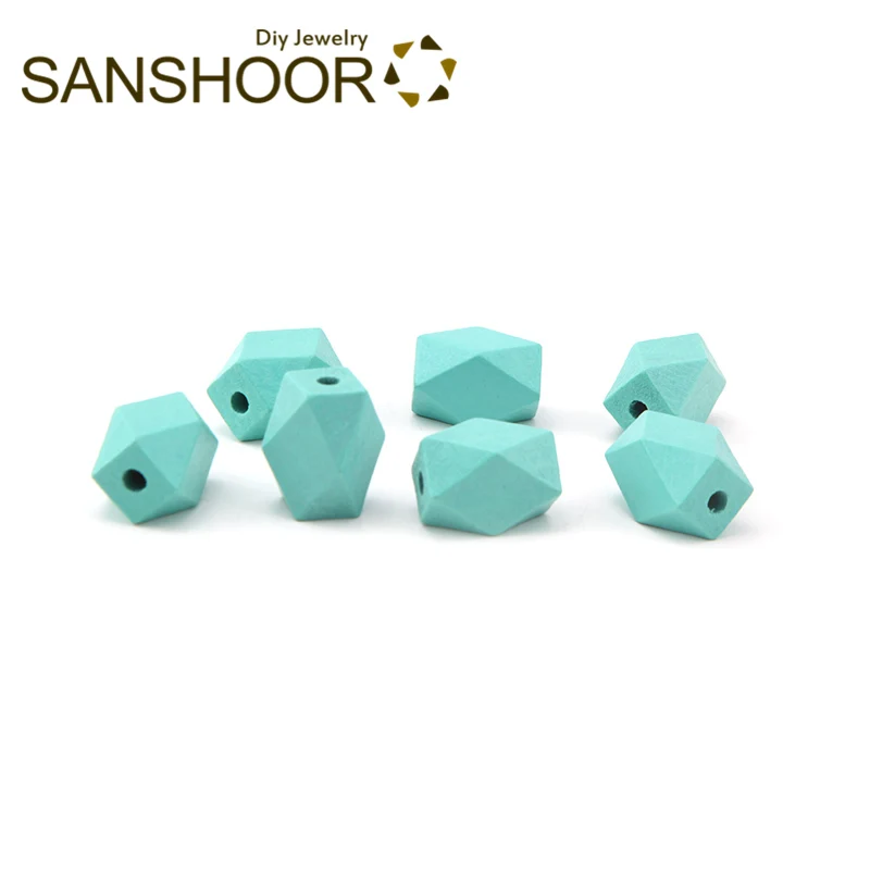 SANSHOOR 11 цветов граненые длинные шестигранные деревянные бусины геометрические