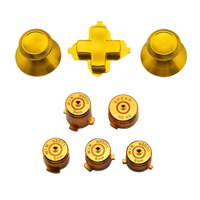 Metal Thumbstick Joystick Analog Cap Bullet ABXY Guide Button D-Pad Dpad Buttons for Xbox one Controller Replacement