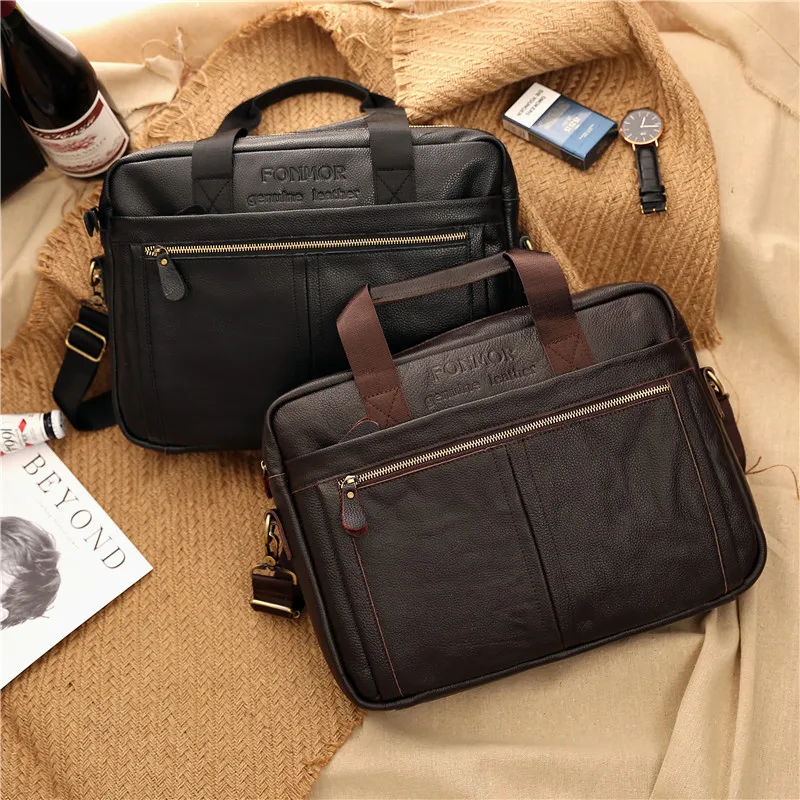 Бизнес натуральной кожи для мужчин's портфели для ноутбуков Multifunct кожа сумки на плечо для мужчин Путешествия больше ёмкость сумка