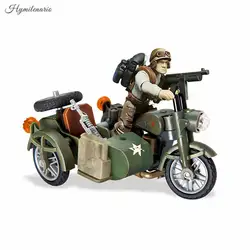 2018 Горячая 71 штук военный армейский городской спецназ мотоцикла фигурки с оружием Пистолеты WW2, строительные блоки, игрушки для детей