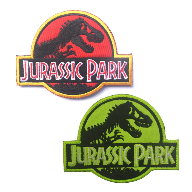 

JURASSK PARK DINOSAUR Embroidery Patch Embroidered Patches Military Tactical Armband Fabric Sticker Sewing Applique For Clothing