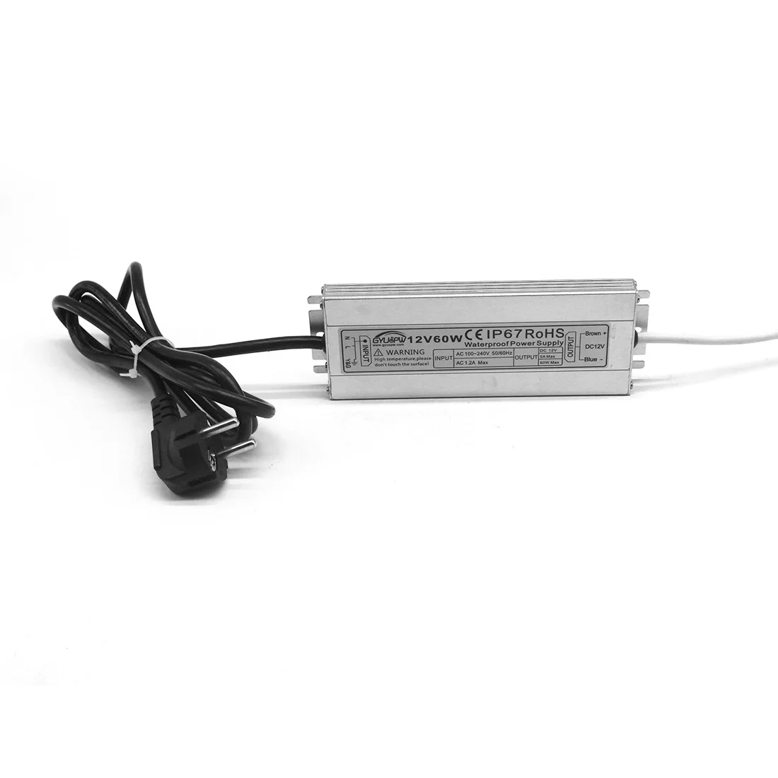 

Ultra-thin Switching Power Supply 12V 60W 5A AC100-240V waterproof IP67 Outdoor LED light power supply Adapter