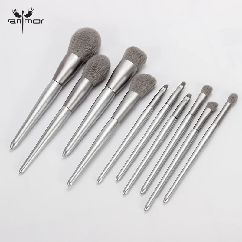 

Anmor 10Pcs Makeup Brushes Professional Make Up Brush Foundation Set Eyebrow Eyeshadow Blending Soft Synthetic Hair Cosmetic Kit