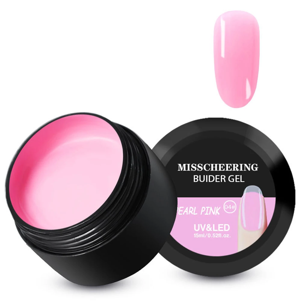Pearl Pink 40#15 мл профессиональный ногтей быстрое расширение Гладкий УФ гель толщиной из строительного акрила советы модель Маникюр Искусство - Цвет: Pearl Pink