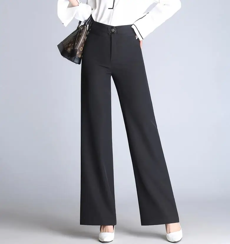 Spring Autumn Plus Size 4XL pants women office work Wide Leg Pants cotton ladies pants female 