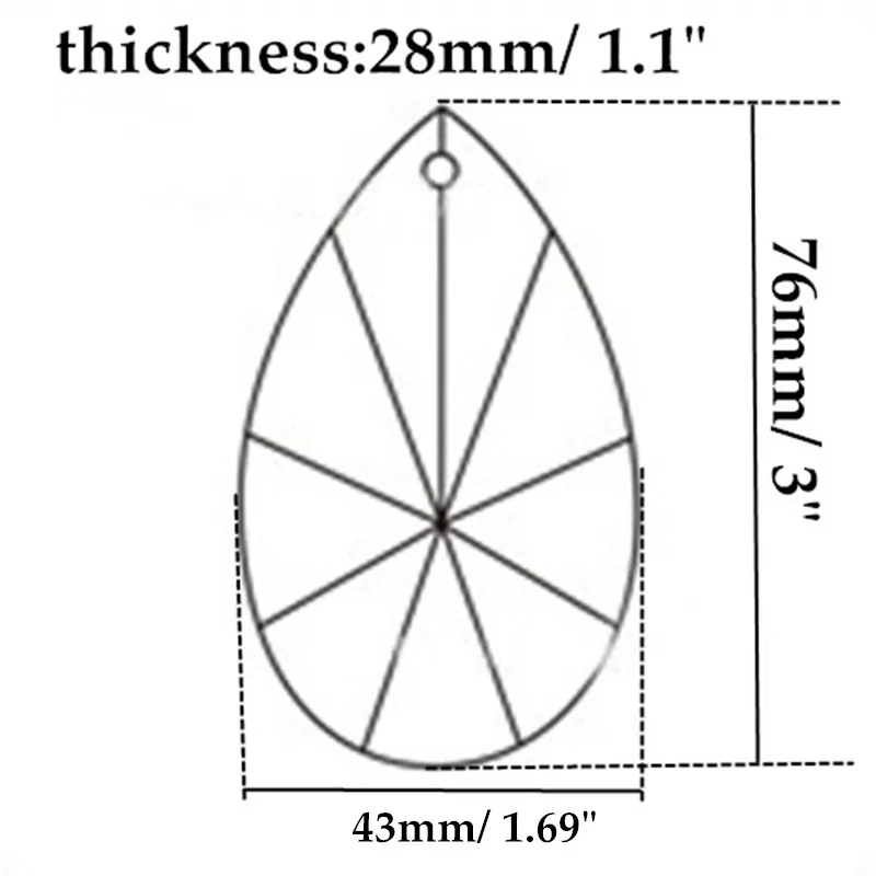 Hierkyst 5 шт. K9 Стекло призмы-кристаллы подвесные люстры Запчасти люстры УФ-лампа освещения Повесьте капли 76 мм "# 2238-3A
