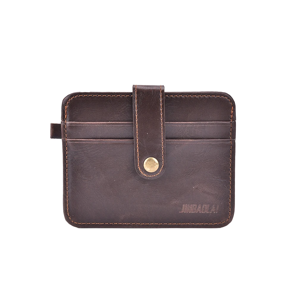 1PCS  3 Colors Vintage Leather Money Clips Thin Mini Wallet Card Case Billfold ID Credit Cards Key Holder Cards Pack Cash Pocket